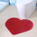 Chenille Non-Slip Bathroom Rug Love Shaped Shag Shower Mat, 20X24 Inches Red