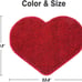 Chenille Non-Slip Bathroom Rug Love Shaped Shag Shower Mat, 20X24 Inches Red