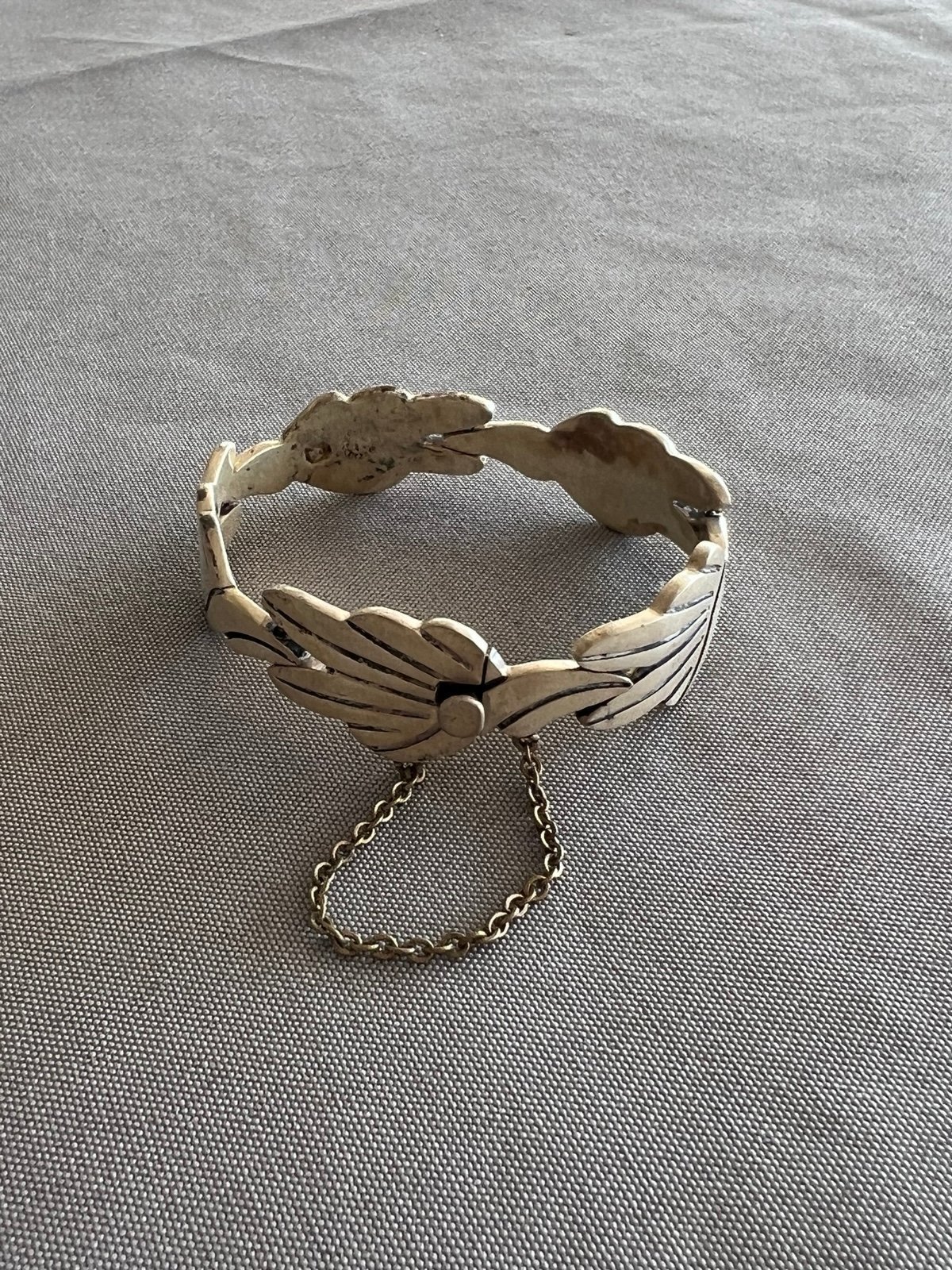 Vintage Solid Heavy 925 Sterling Silver Clasp Bracelet 45 G 7.5” Circumference
