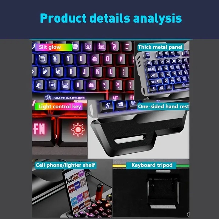 RGB backlit keyboard metal panel mechanical feel keyboard single keyboard