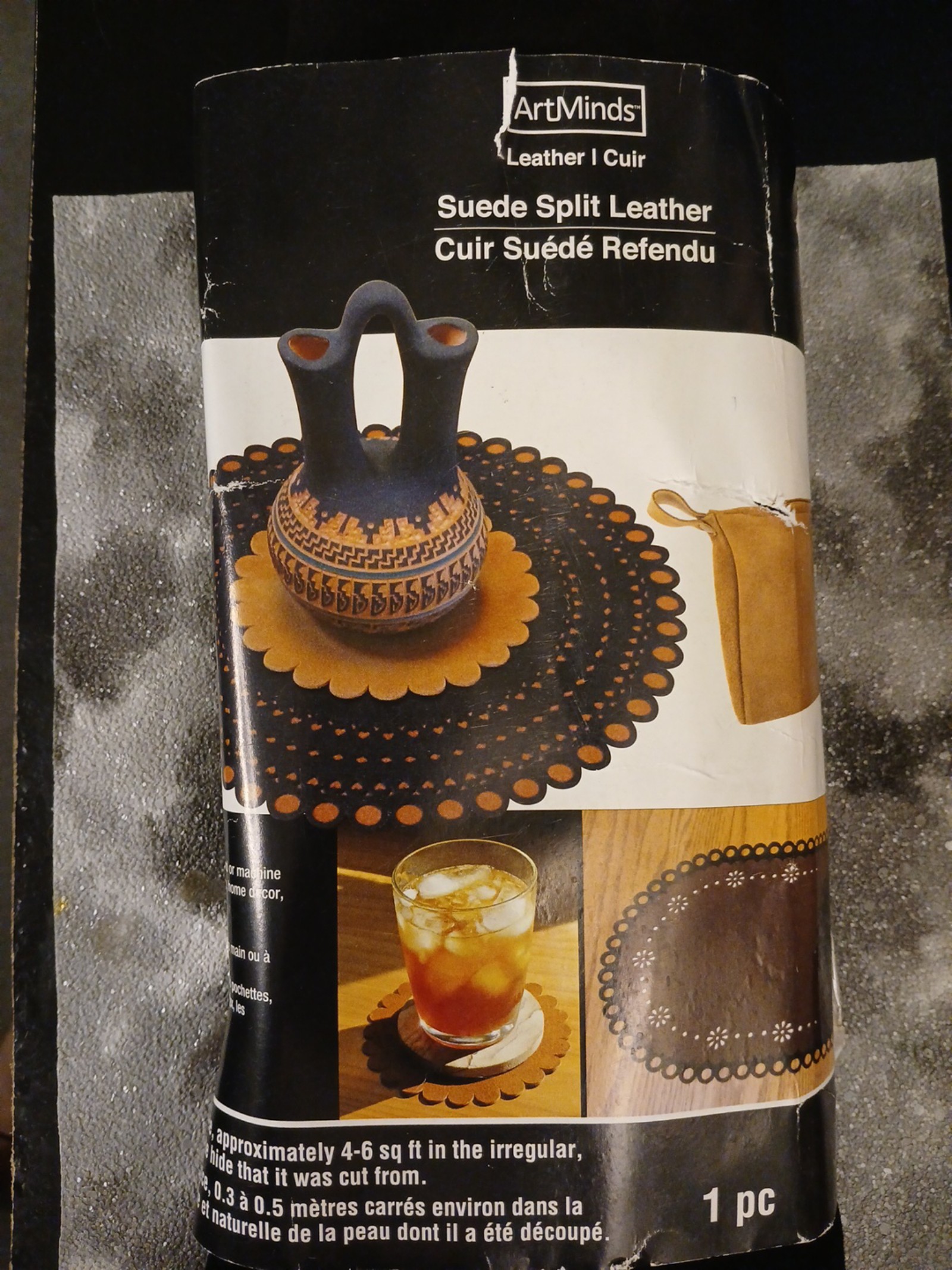 Black Suade split leather
