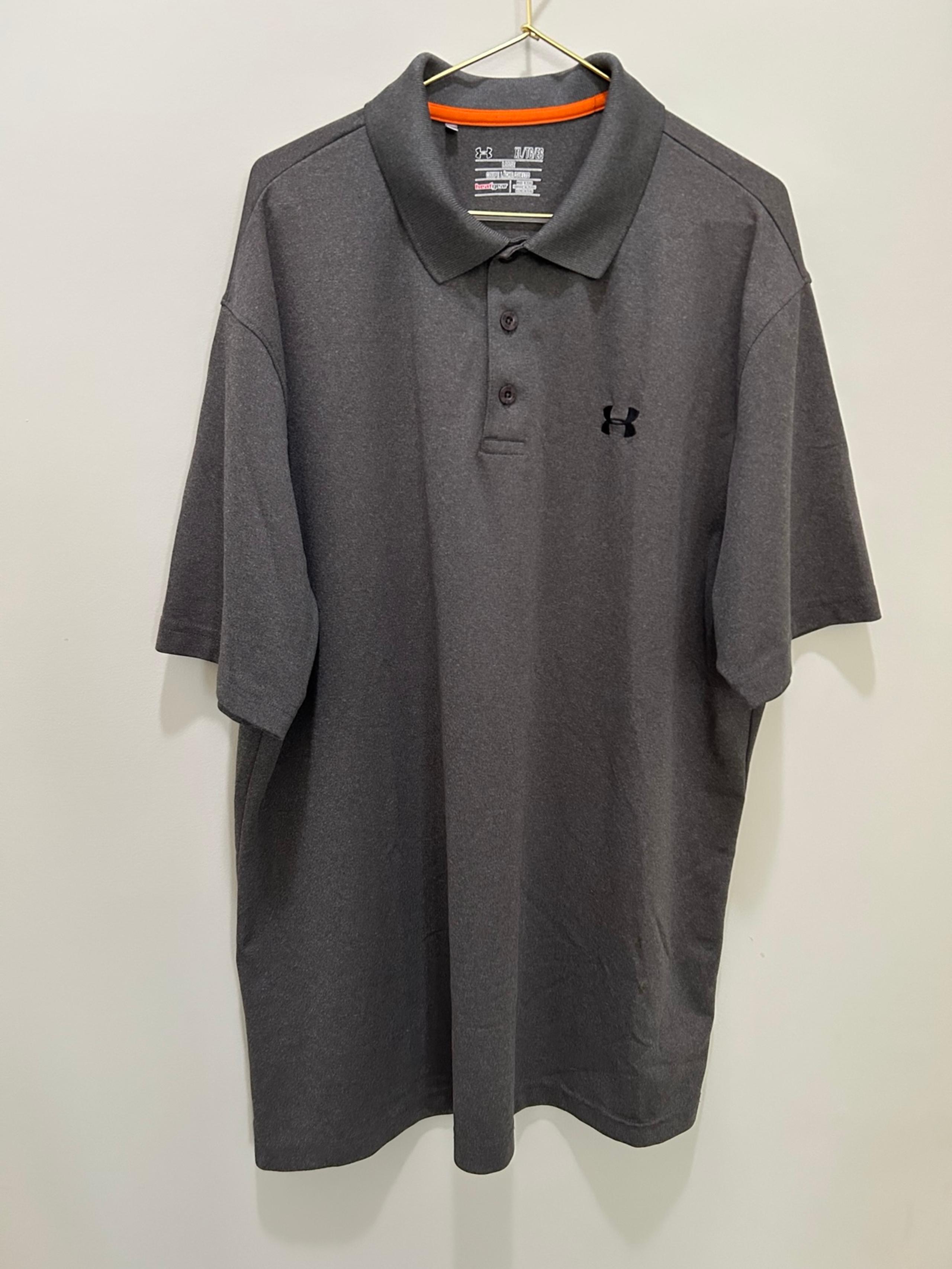 EUC Men’s Size XL Under Armour Heathered Dark Gray Polo