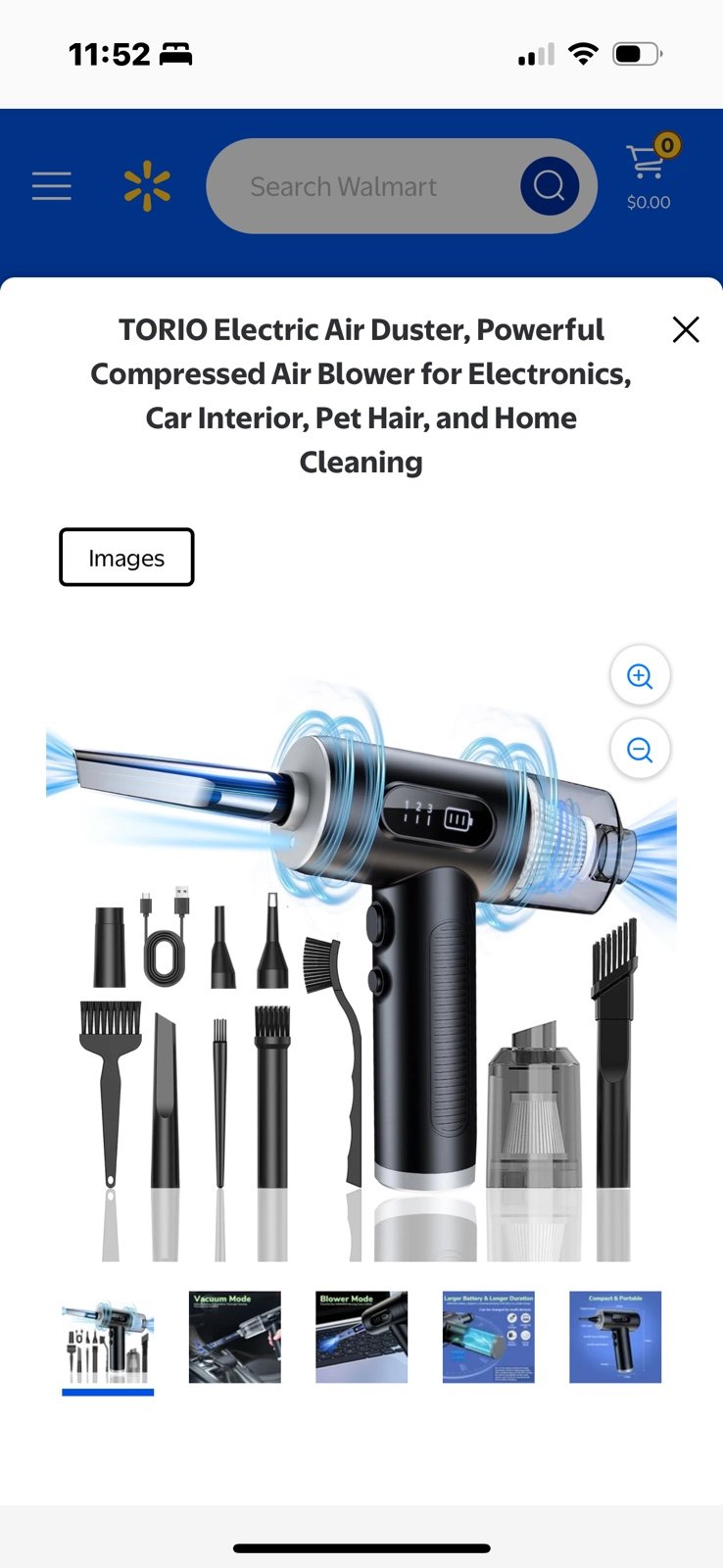 TORIO Electric Air Duster, Powerful Compressed Air Blower for Electronics, Car I