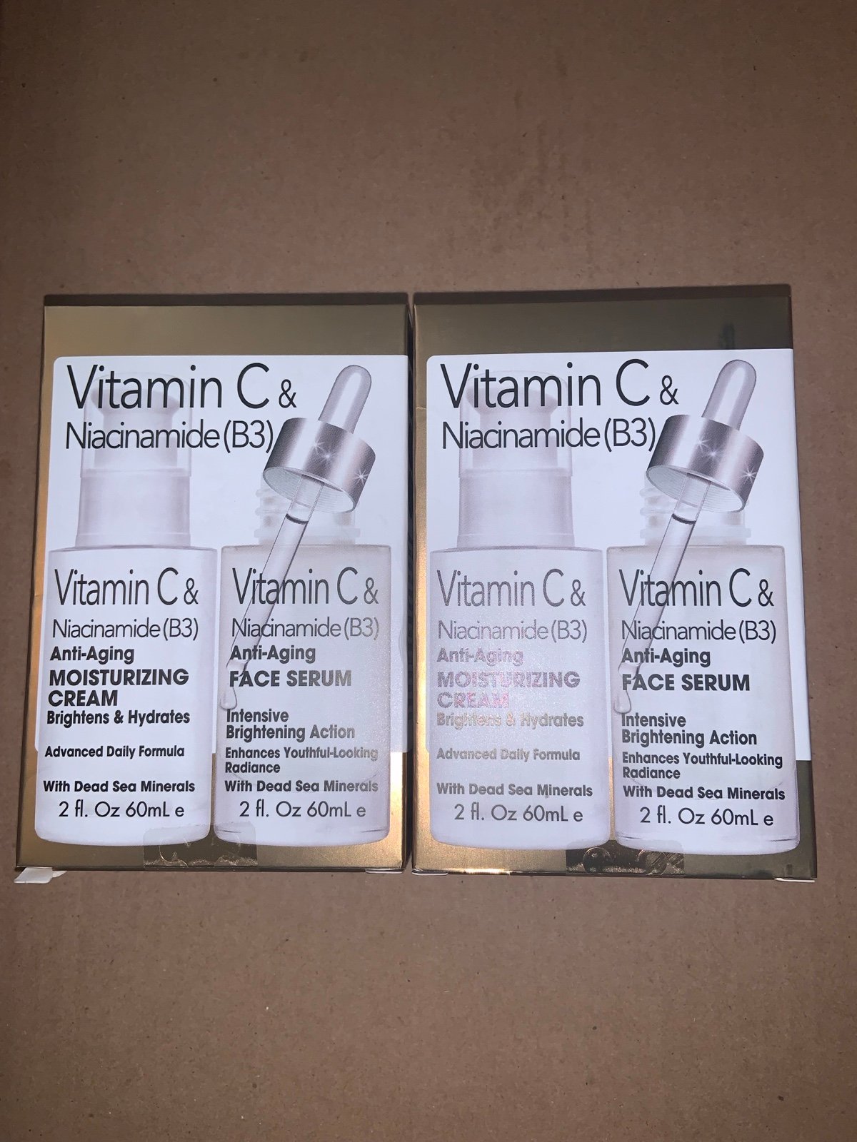 2x Of 2pack Vitamin C Niacinamide B3 Serum & Cream 2 Fl Oz Dead Sea Minerals