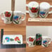 TABLETOPS Gallery Arielle Handpainted Flowers Salt & Pepper Shaker Tray Set. New