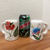 TABLETOPS Gallery Arielle Handpainted Flowers Salt & Pepper Shaker Tray Set. New