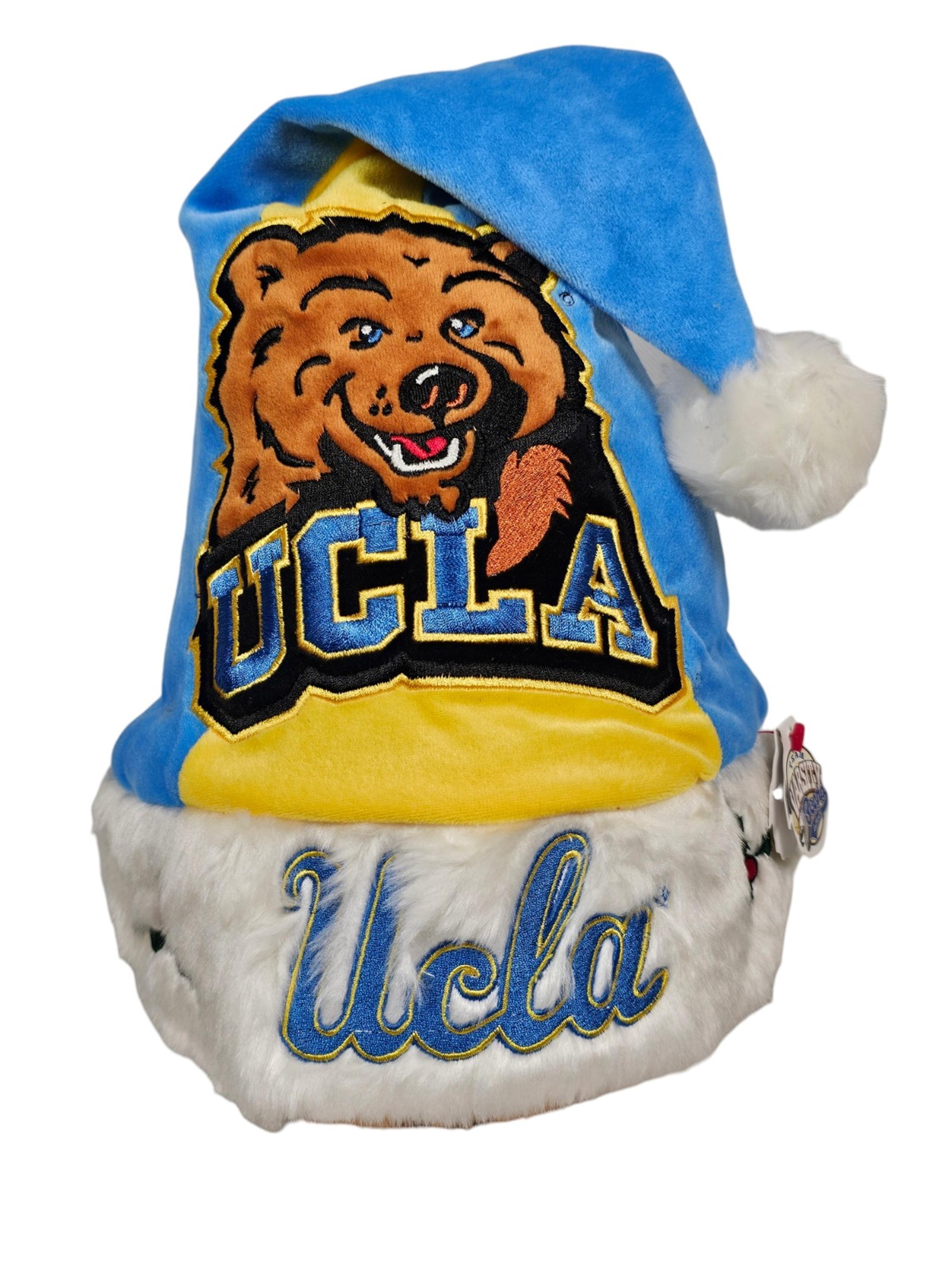 Vintage UCLA Bruins Holiday Christmas Santa Hat 17" Blue & Gold New w/ Tag RARE