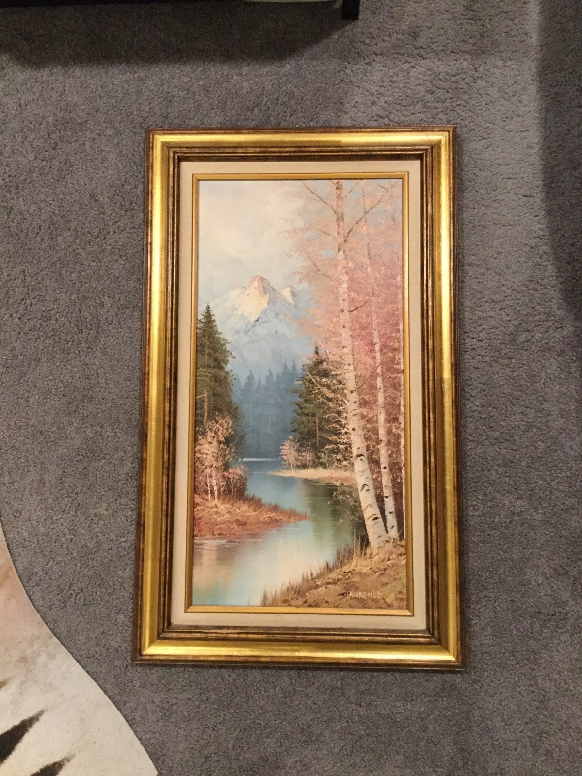 LAWRENCE VINTAGE OIL PAINTING LANDSCAPE, SIGNED & FRAMED