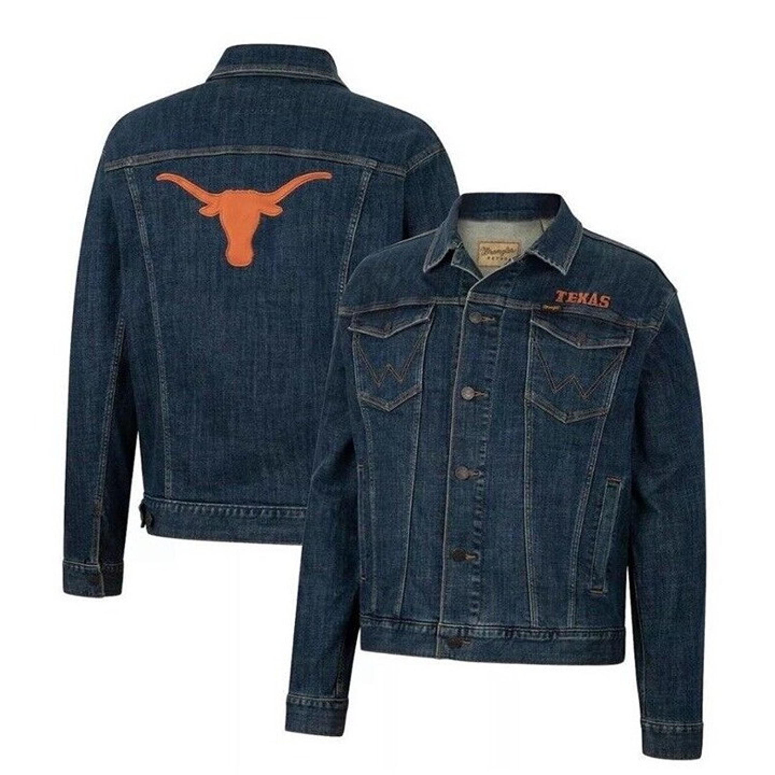 Texas Longhorn Mens' Retro Denim Jean Jacket Size Large NEW - Wrangler