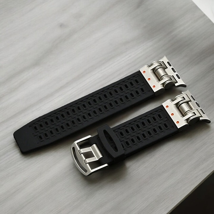 Only Band - Silicone Bracelet Band for Apple Watch 45mm Titanium Color Strap