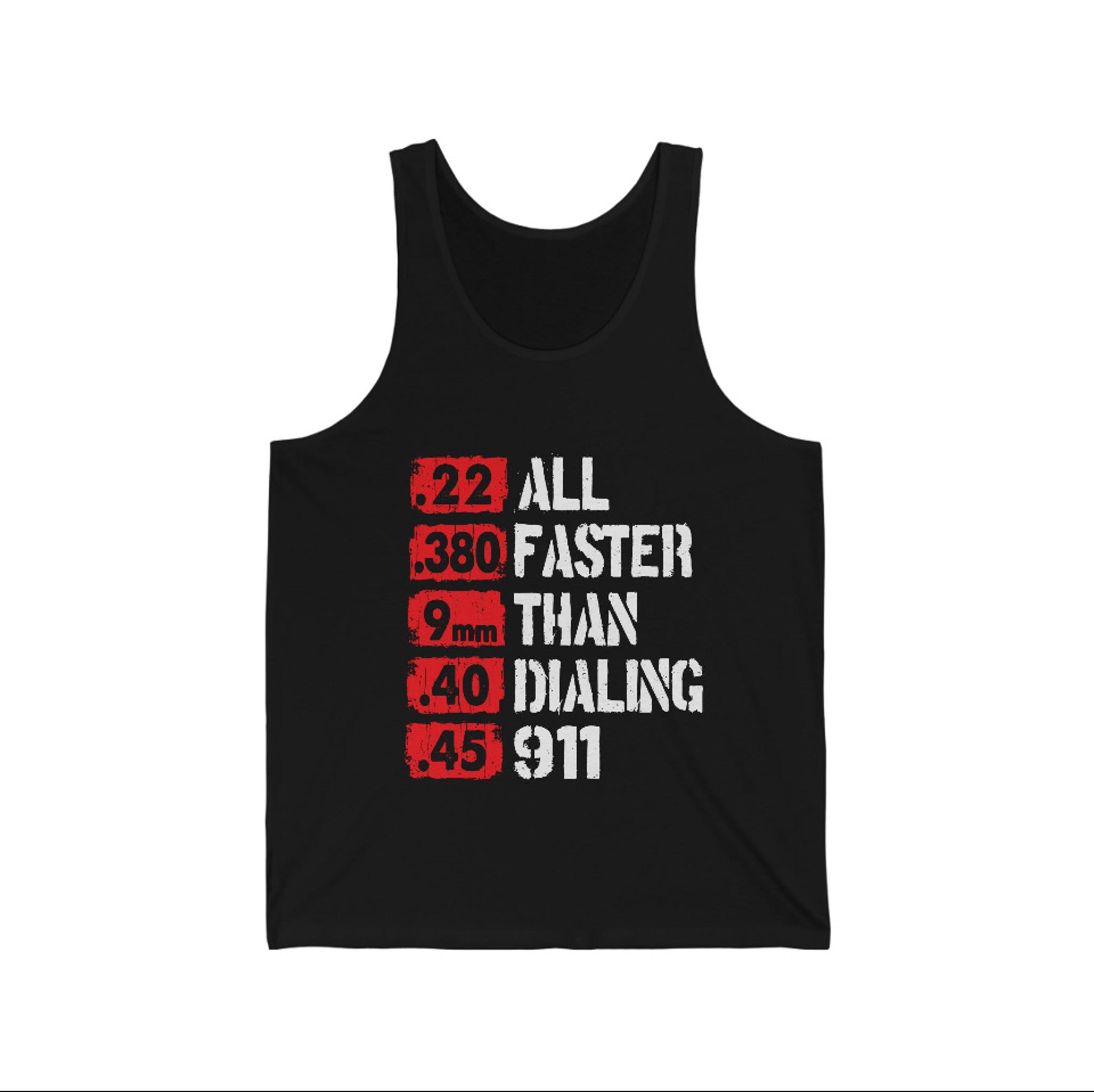 Mens All Faster Than 911 Patriotic Bella Canvas Tank Top