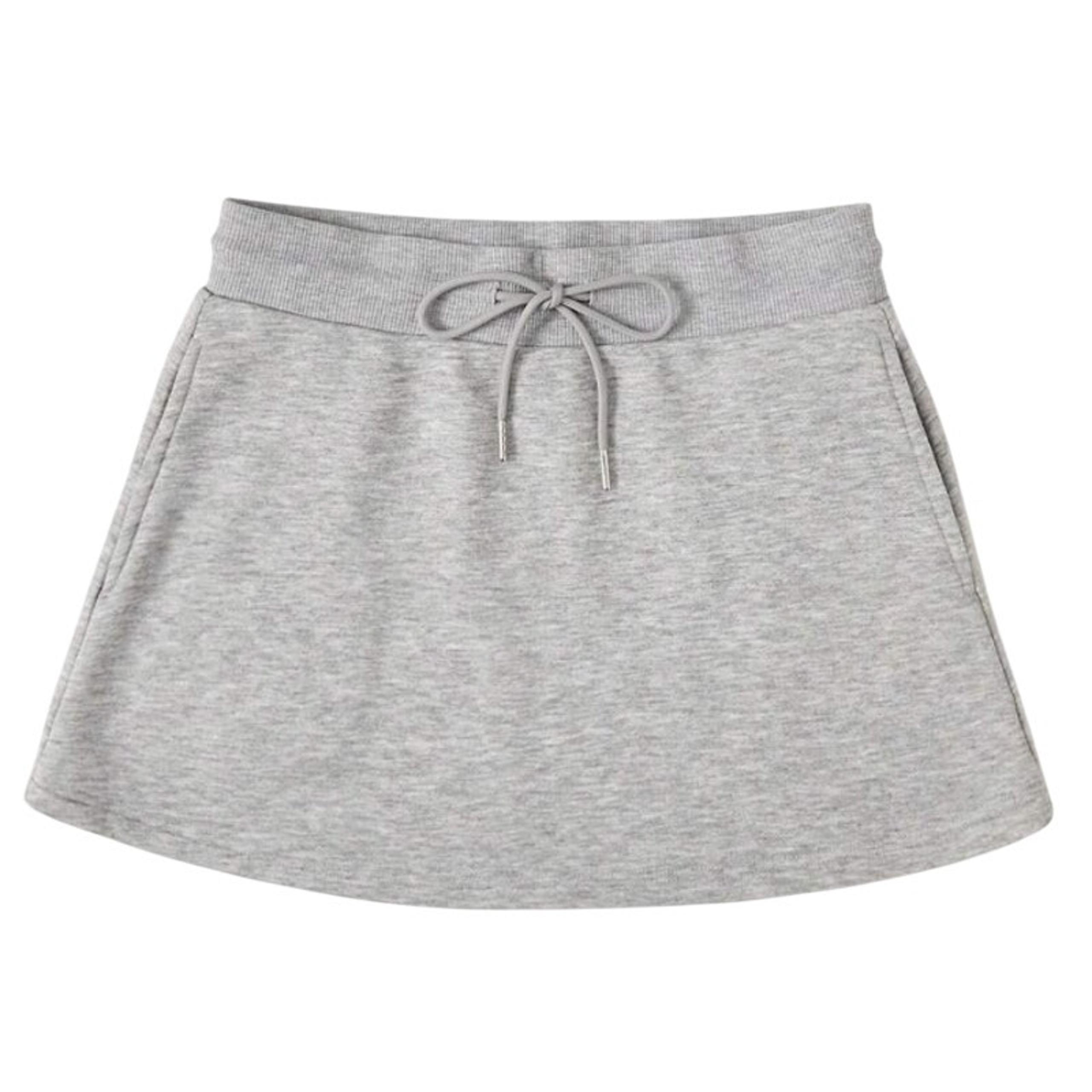 Drawstring Waist Mini Skirt in Gray, Size S