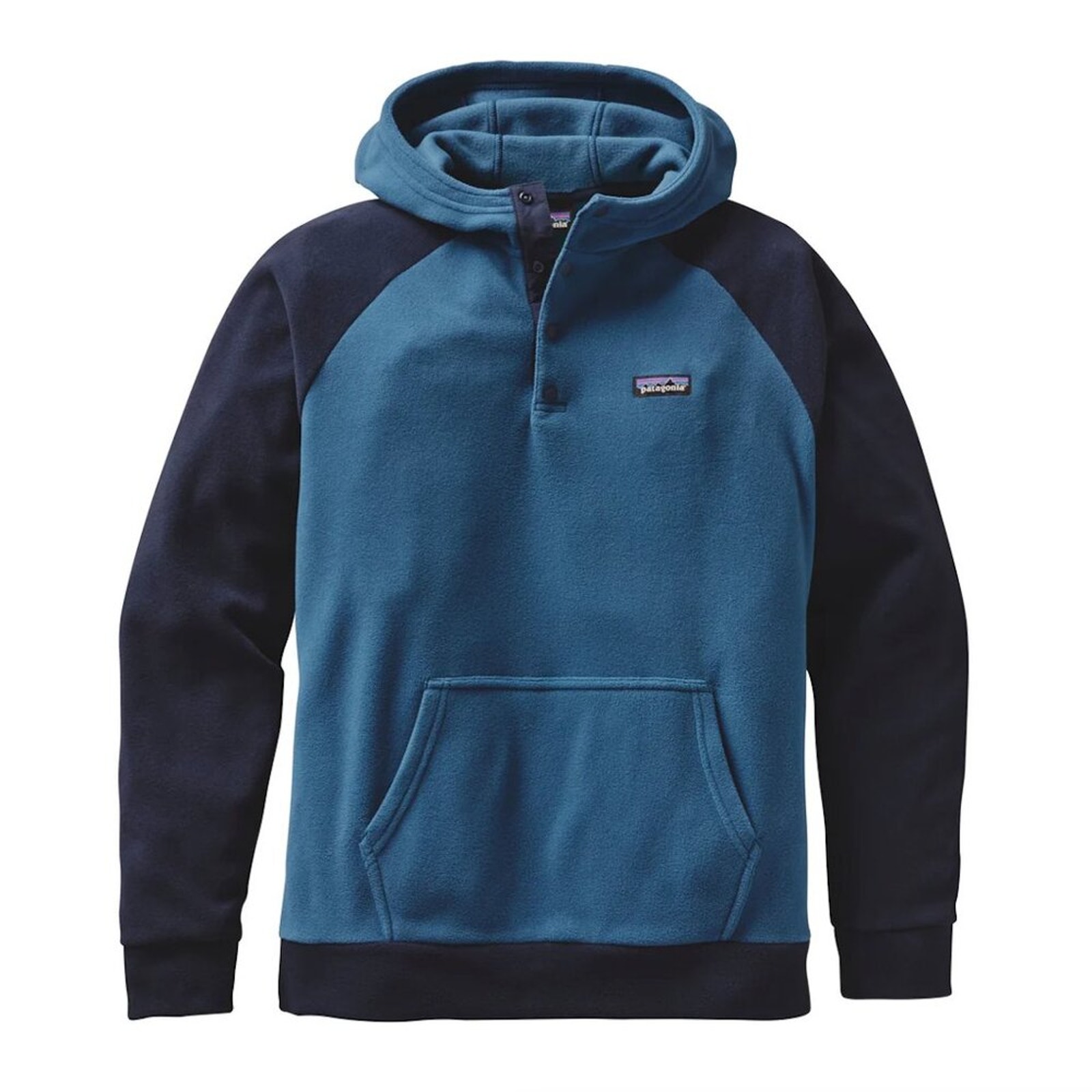 Patagonia M's Micro D Hoody Fleece Blue Colorblock Pullover Men's size Small