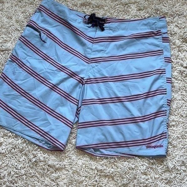 Vintage Patagonia Men's Size 38 Linerless Striped Zip Pocket Board Shorts