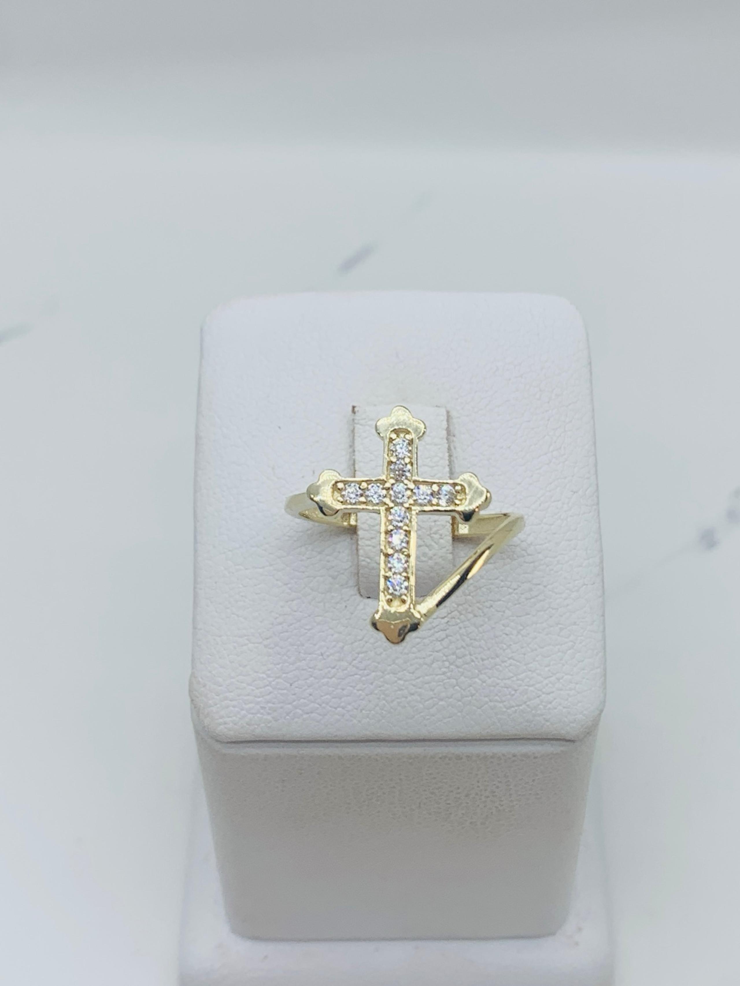 ❤️ 14k gold ring cross women’s size 7.5