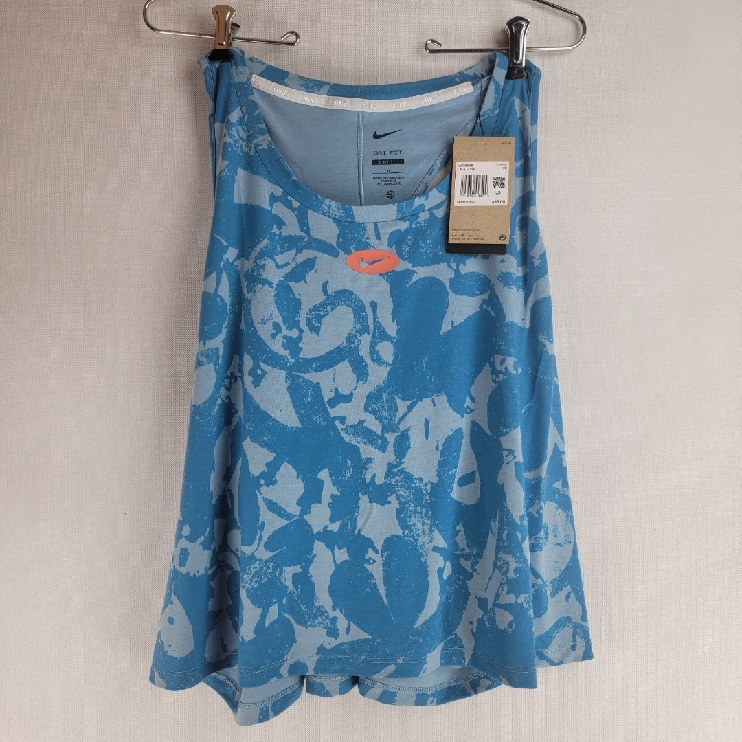 Nike Womens 2X Plus Dri-FIT One Luxe Icon Clash Blue Training Tank DR1471-448