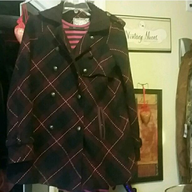 FP SIZE 6 Pink n' Mauve Flannel coat