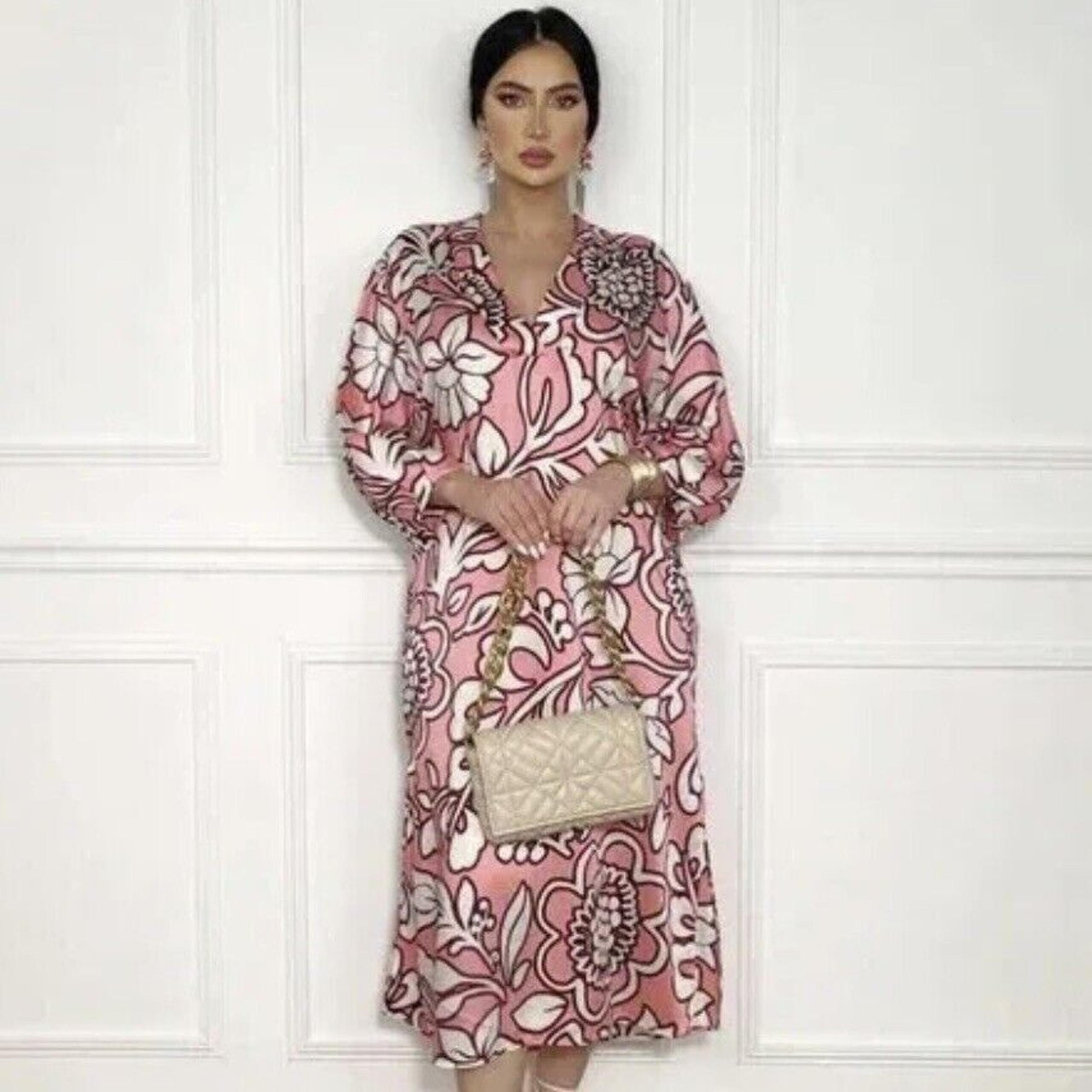 ZARA Pink Satin Floral Print Midi Dress Midi Size XS