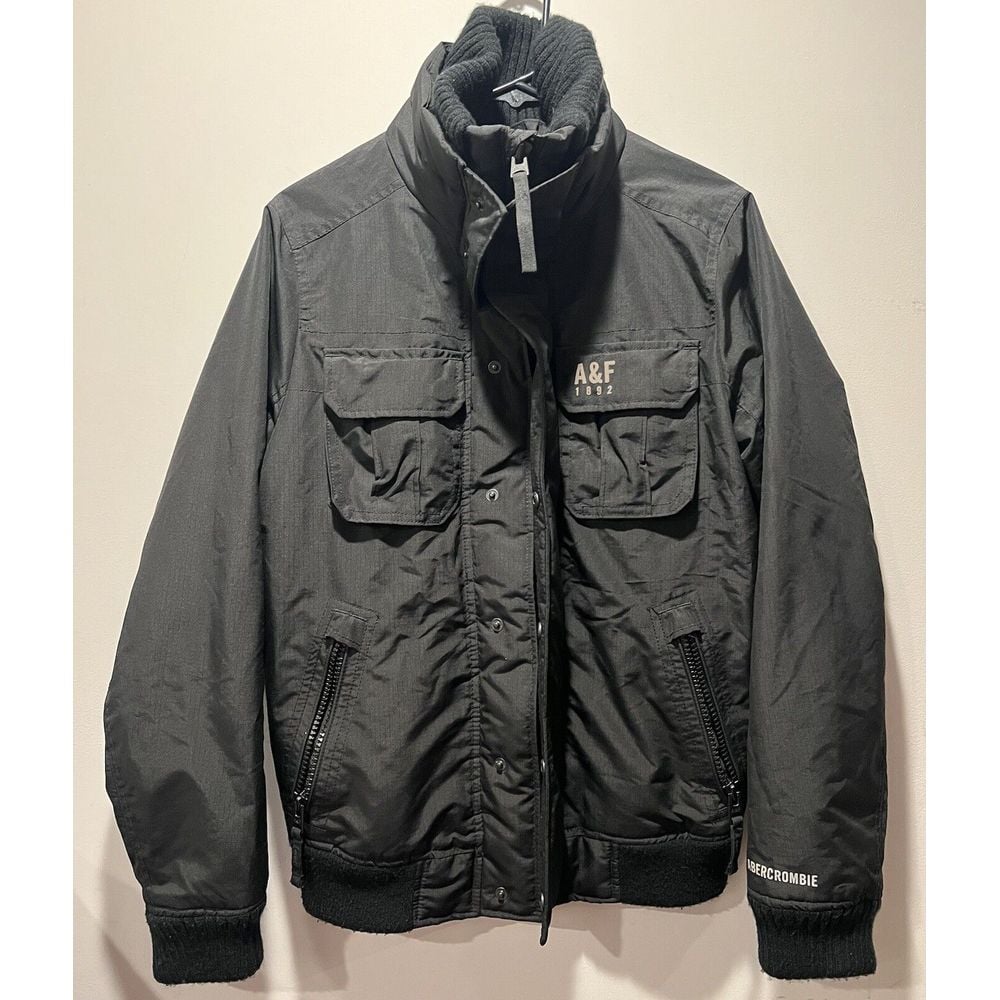 ABERCROMBIE & FITCH ALL SEASON WEATHER WARRIOR BOMBER JACKET BLACK MENS SIZE S
