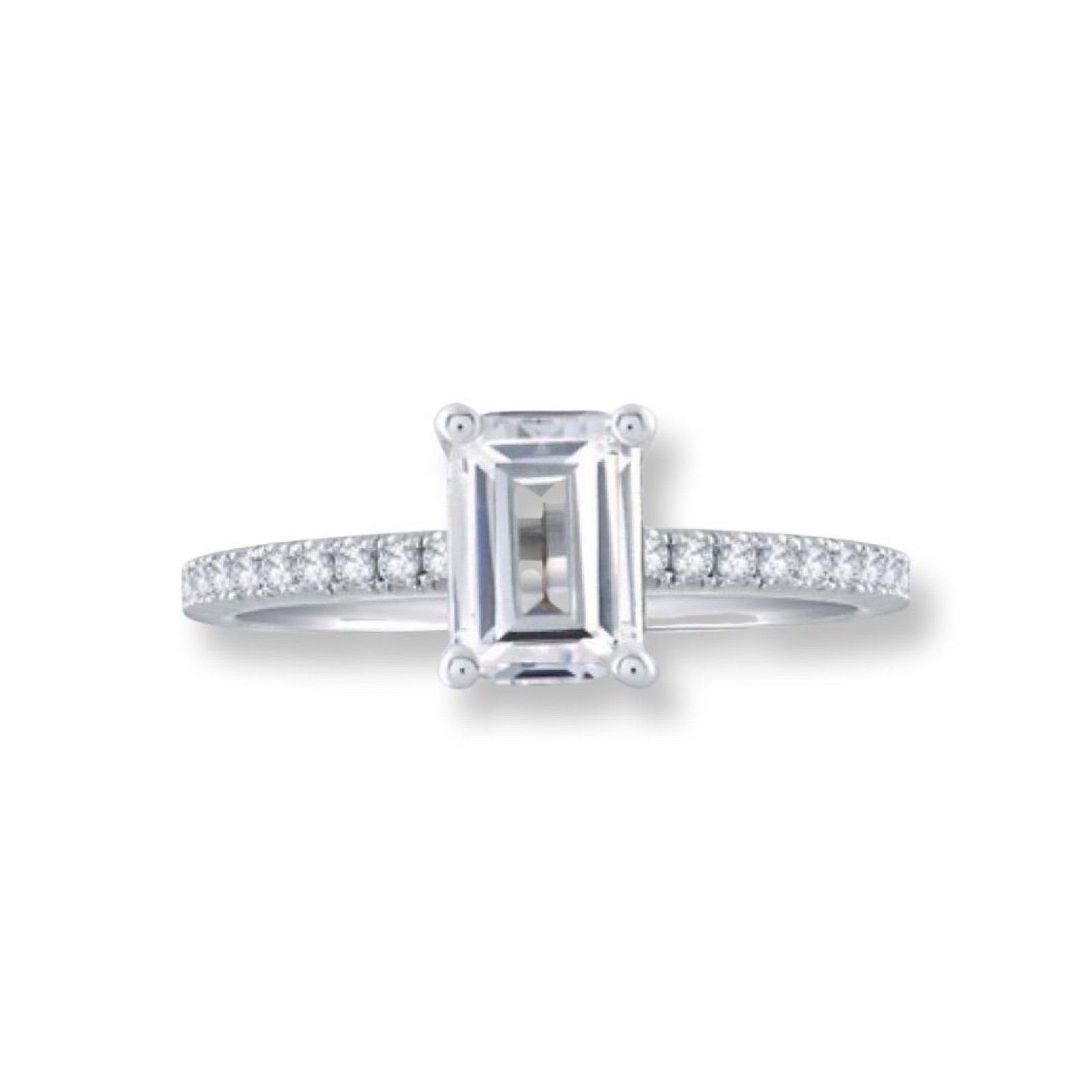 *SALE* 2CT Emerald Cut Genuine Moissanite 14k gold engagement ring size 7
