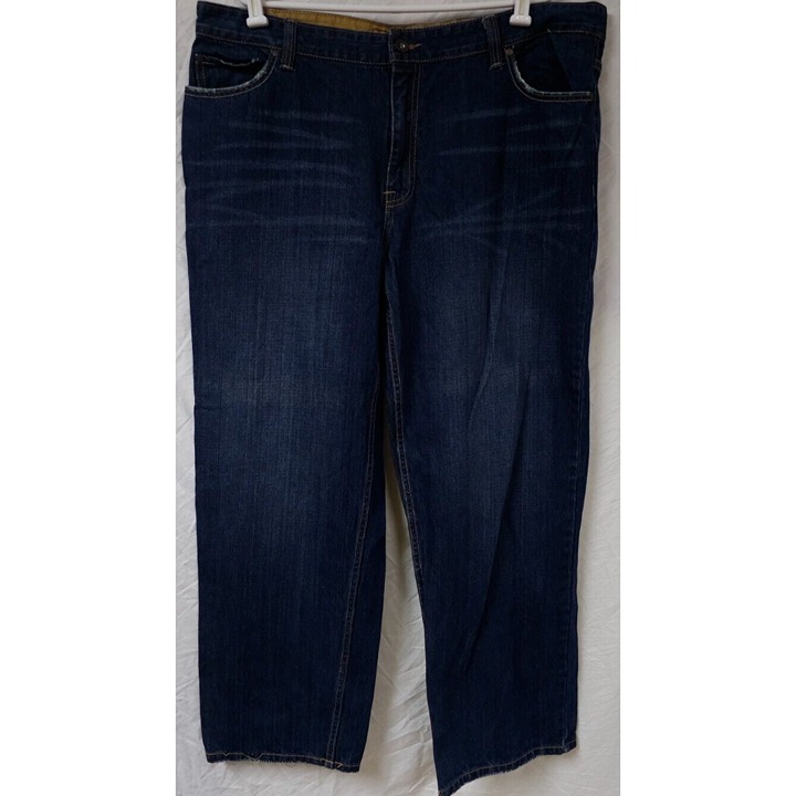 VTG Plugg Mens 42X32 Blue Distressed Wide Leg Loose Fit Skater Baggy 90's Y2K