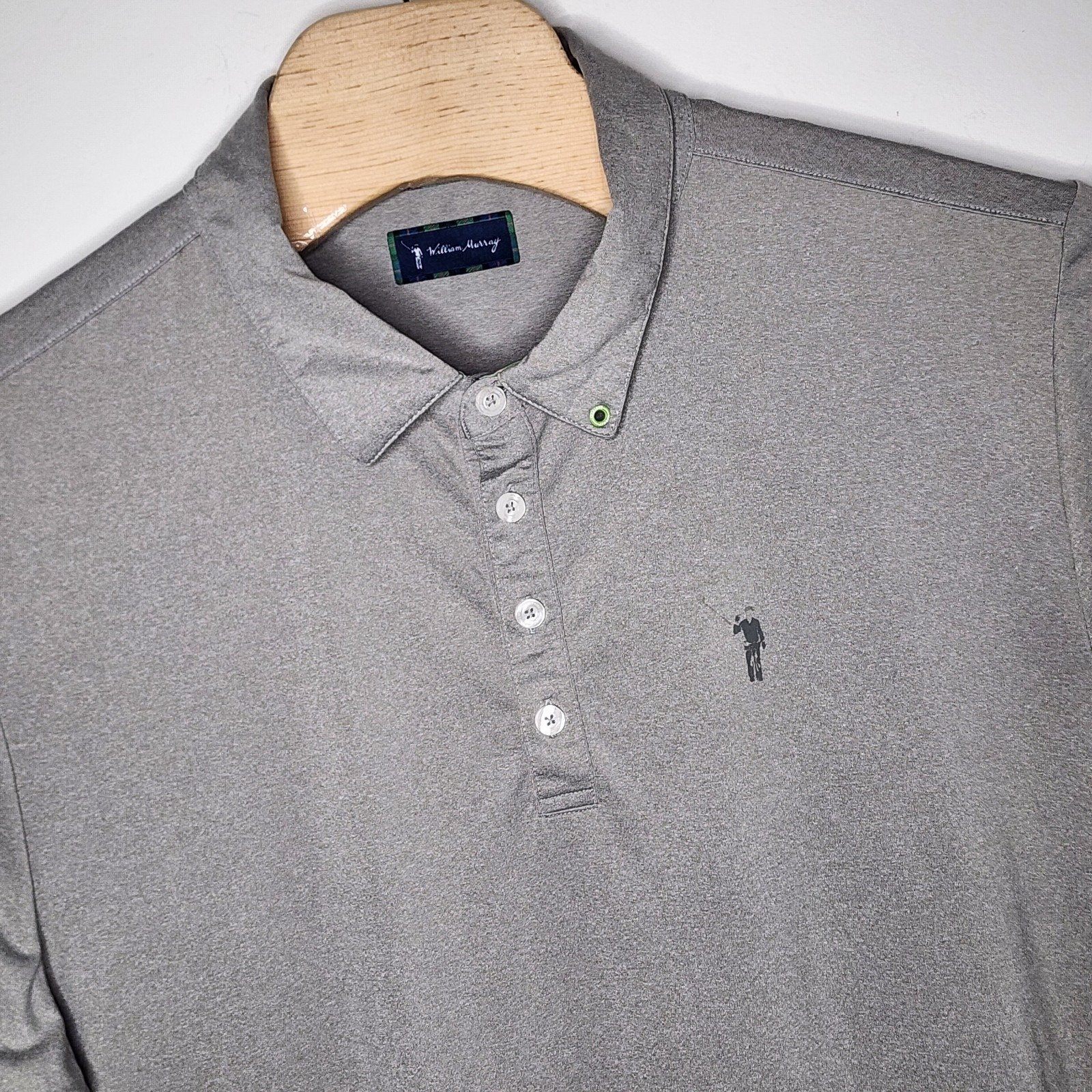 William Murray Polo Shirt Mens XLarge Performance Golf Button Gray Active