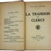 JULIEN BENDA La Trahison Des Clercs 1ST EDITION 1927 French Language Critique HC
