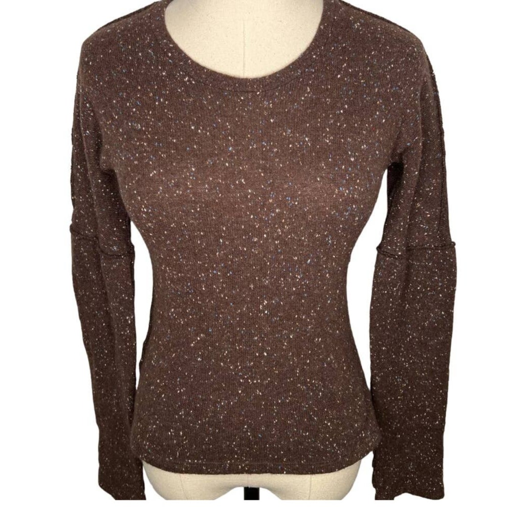 Kristensen Du Nord XS 100% Super Cashmere Sweater Crew Neck Speckled Brown