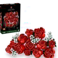 LEGO Botanicals Bouquet of Roses Artificial Flowers - Fake Red Roses Building Se
