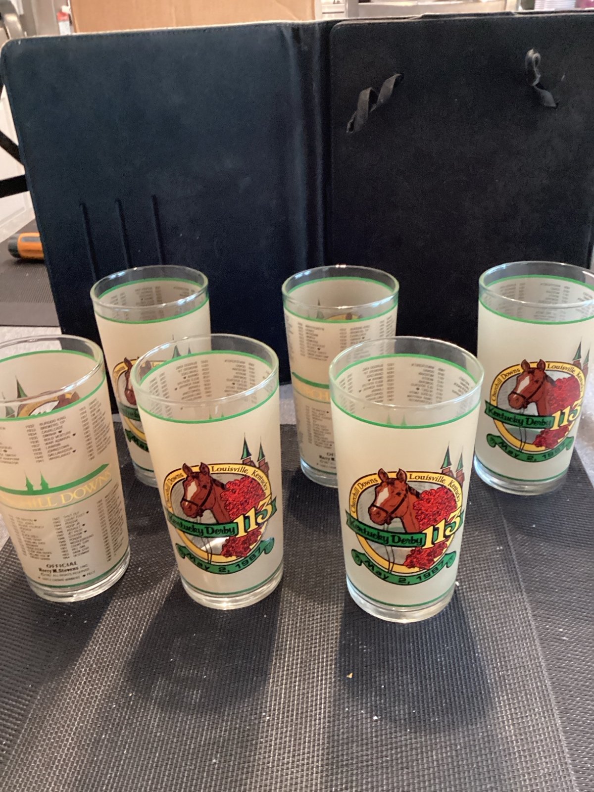 Kentucky Derby 113 Churchill Downs - May 2, 1987 - Mint Julep Glasses Lot of 6