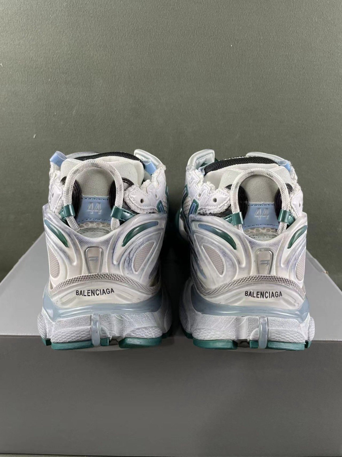 balenciaga Runners white green blue