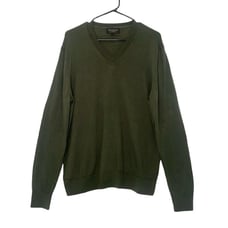 Banana Republic 100% Merino Wool Green V Neck Sweater