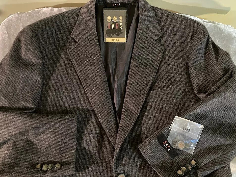 NWT DAKS Wool-Cashmere Blend Mens Sport Coat Jacket Blazer 2-Button 42