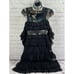 Alexis ruffle and lace cold shoulder mesh lace silk mini dress sz 0