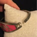 Sterling Vintage Shell Butterfly Inlaid Mexico Bangle Bracelet