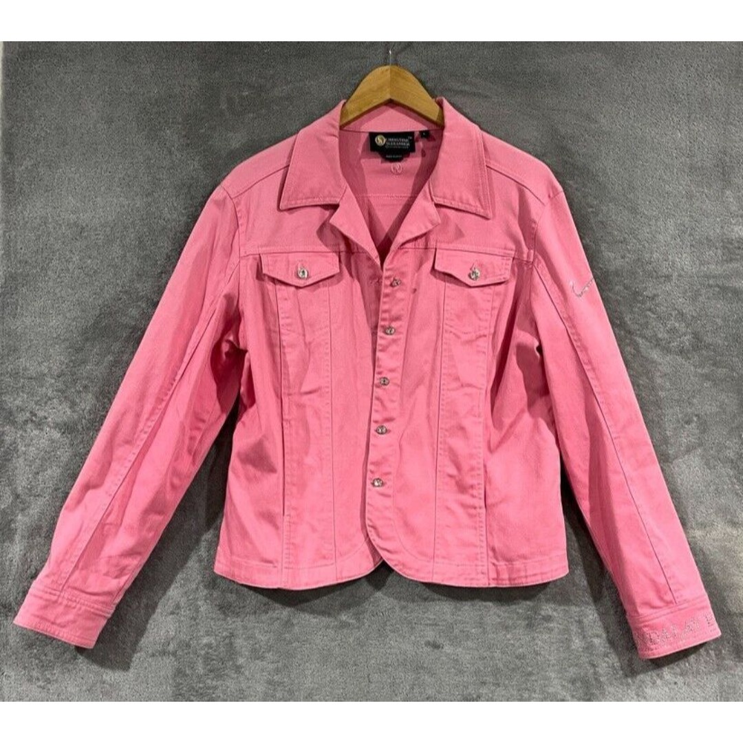 Christine Alexander Lg Swarovski Crystal Buttons Pink Denim Jacket Mandalay Bay