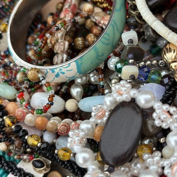 Jewelry bundle junk lot beaded bohemian BoHo hippie necklace bracelet