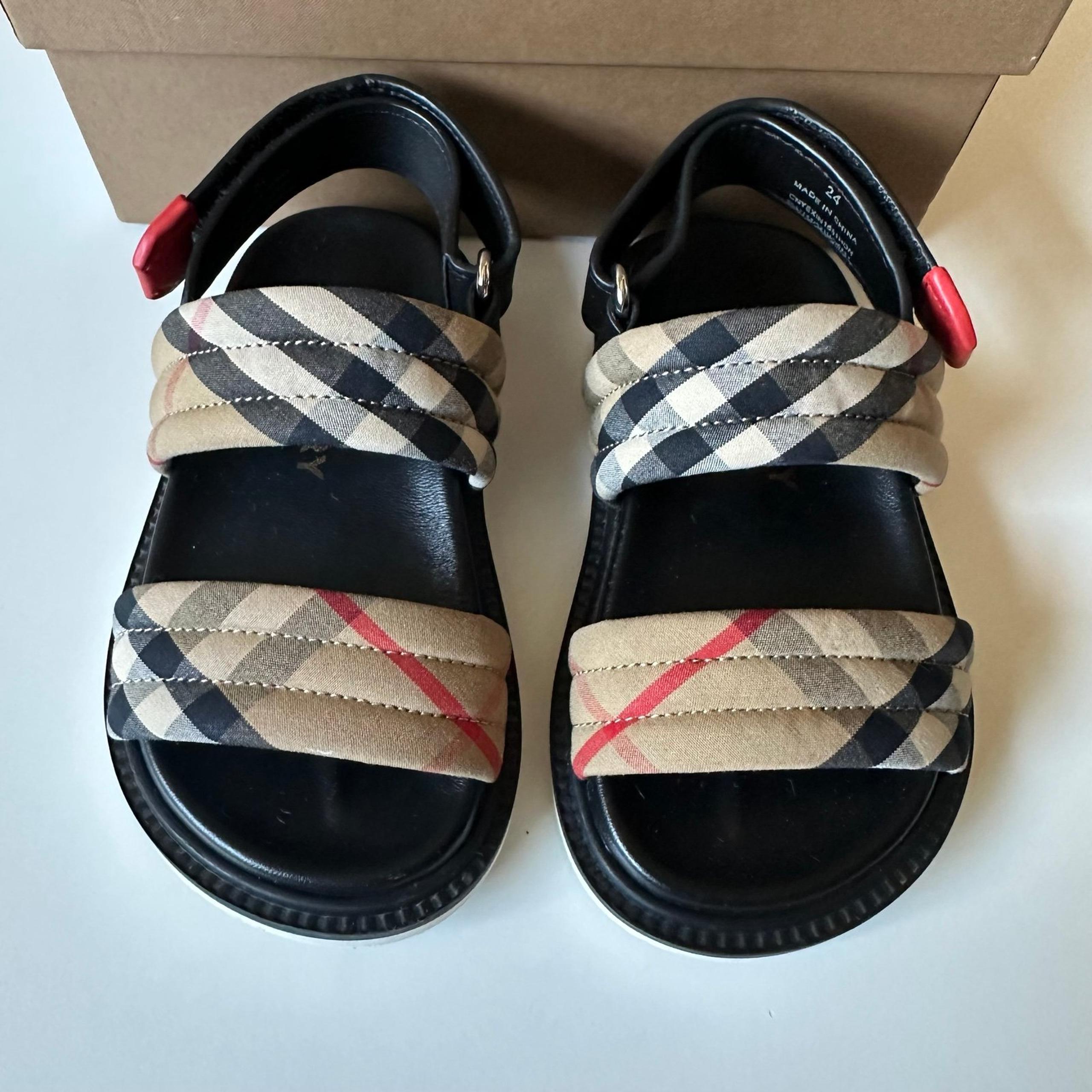 Burberry baby toddler sandals canvas size 24