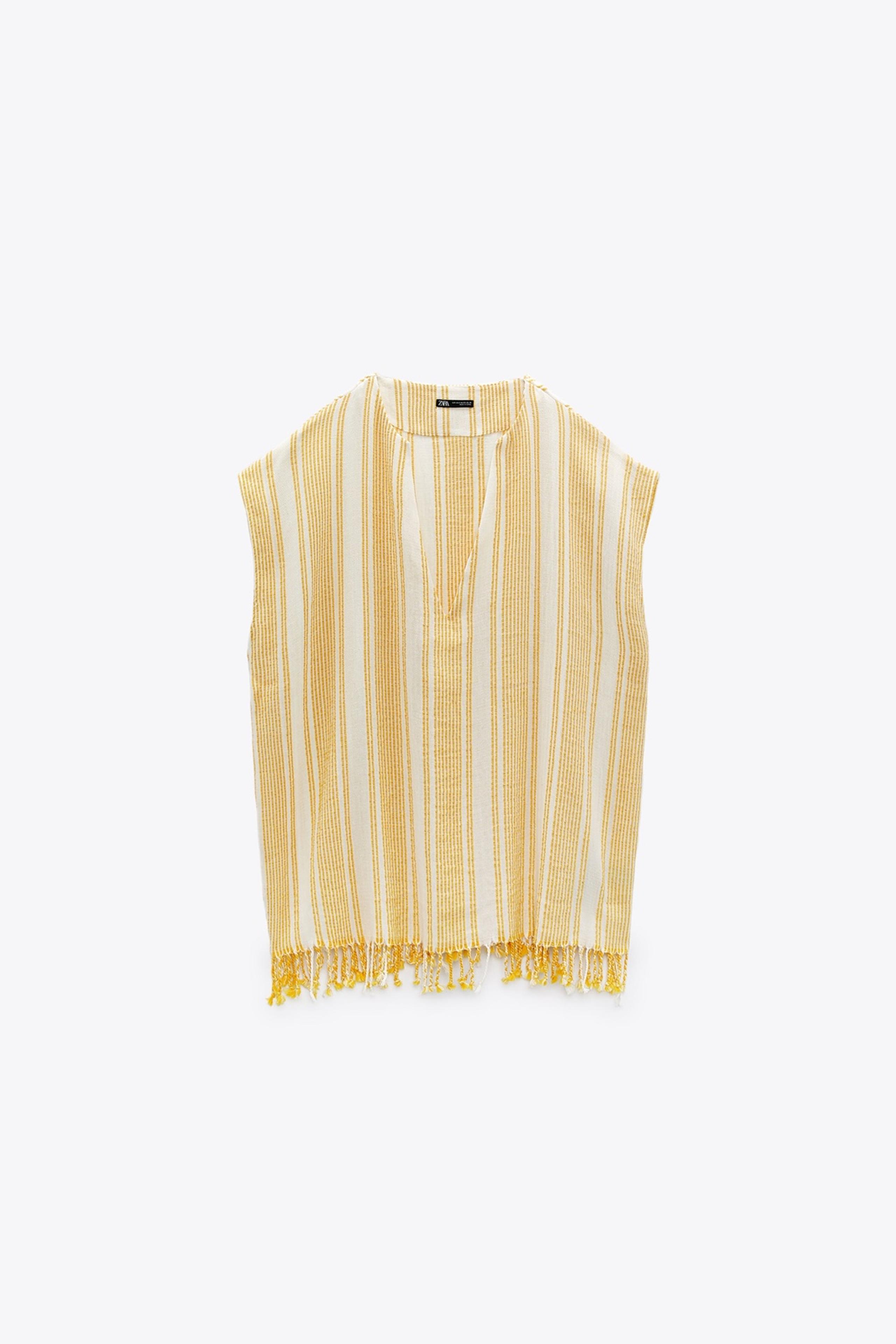 NWT! Zara Rustic Fringed Kaftan M-L size