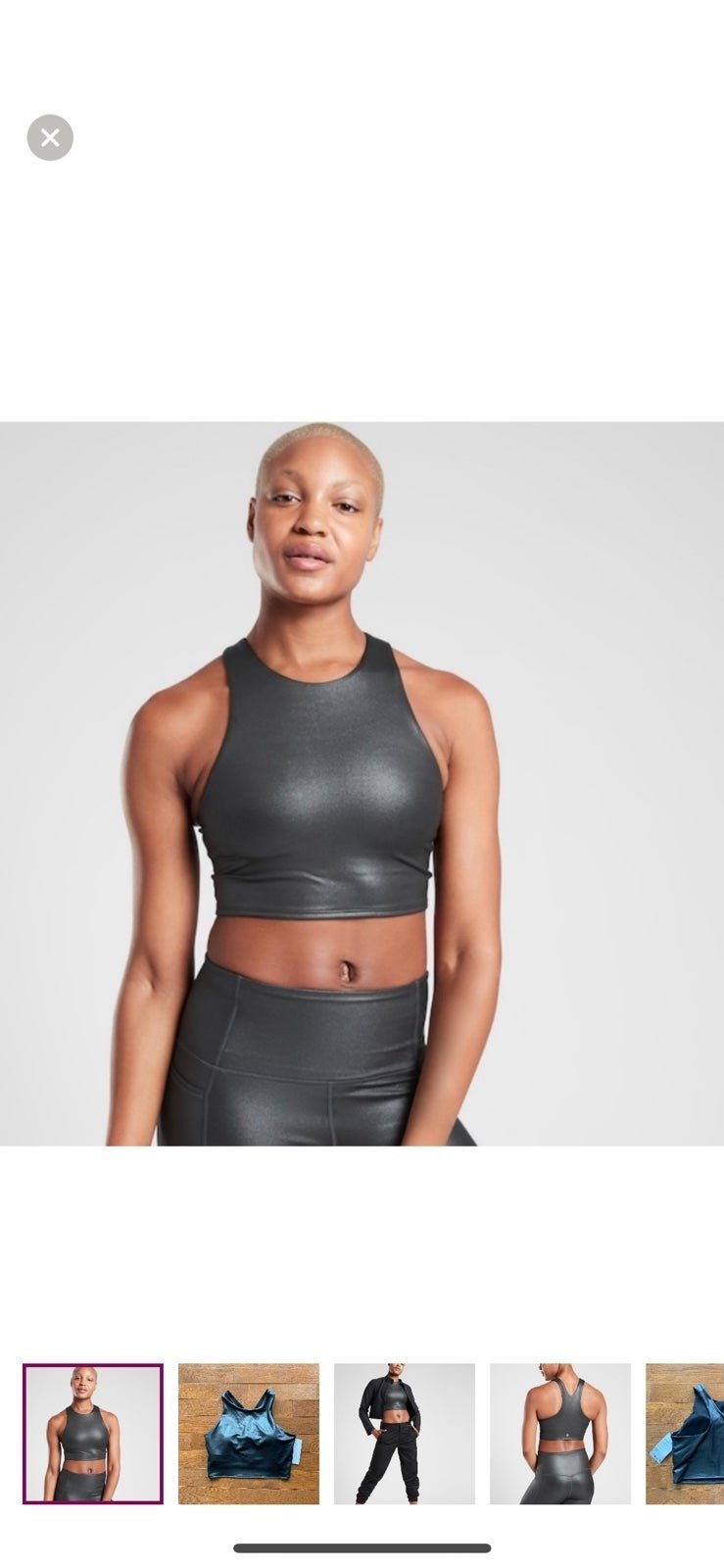 ATHLETA CONSCIOUS CROP BRA TOP-NWT-BLACK SHINE-L