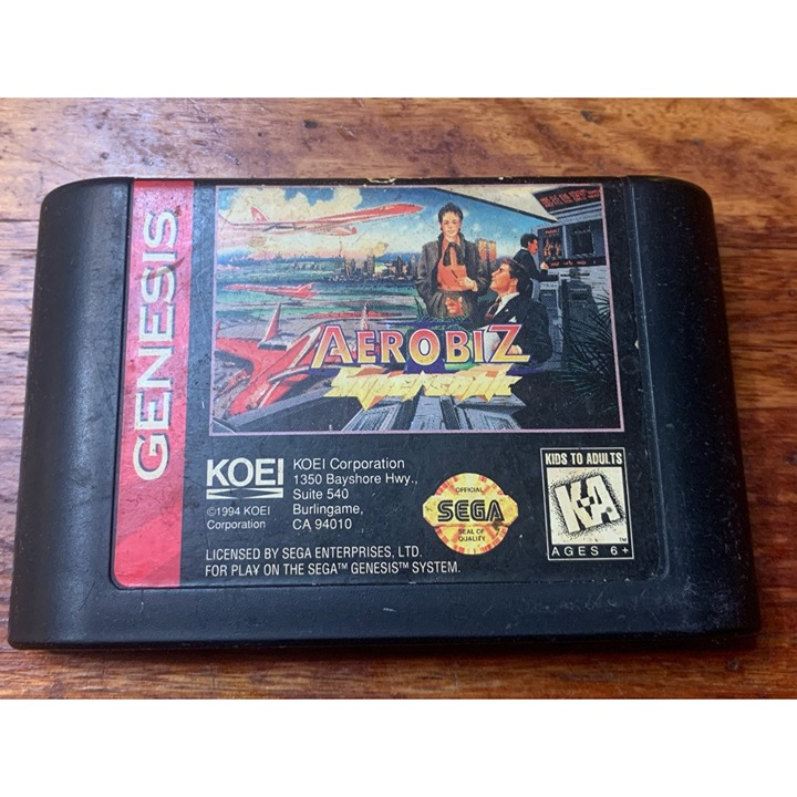Sega Genesis Aerobiz Supersonic Authentic Cleaned Untested