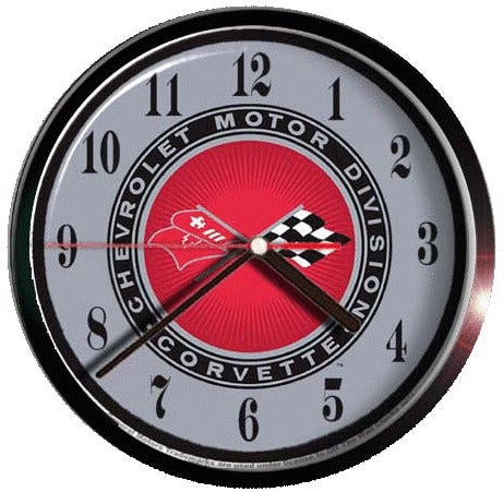 Chevrolet Corvette cross flags A012 WALL CLOCK