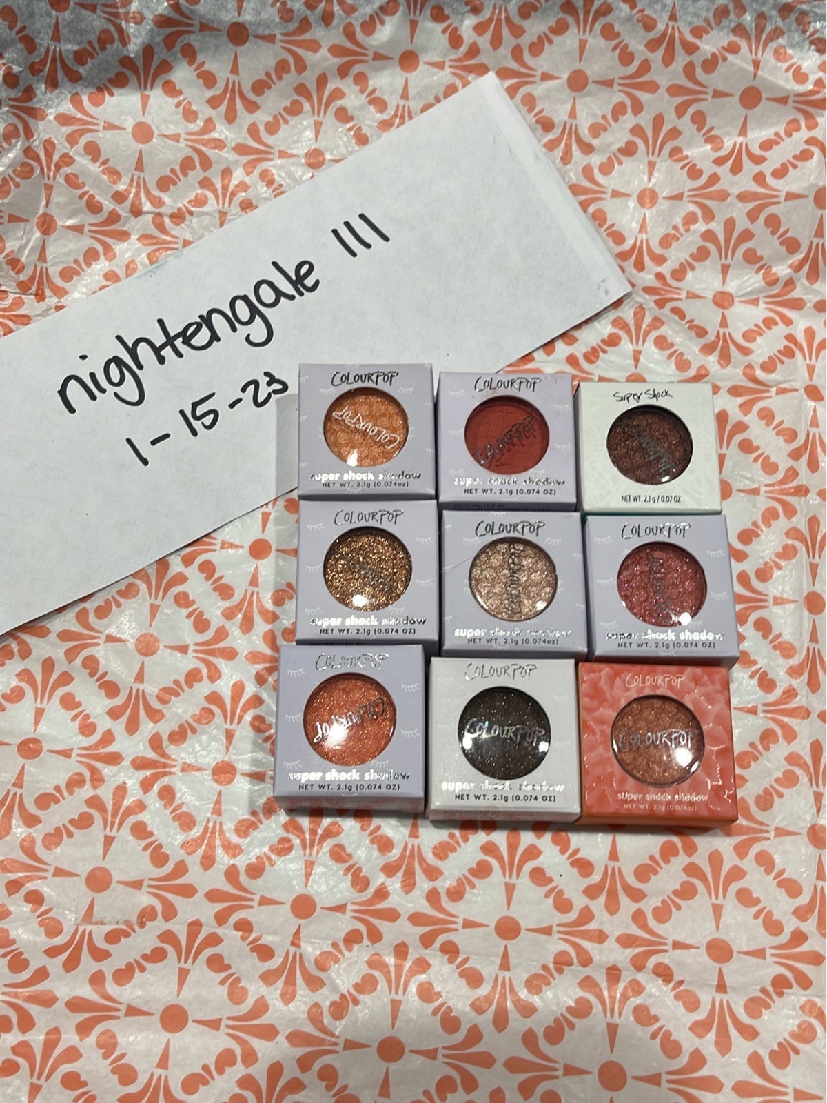 Colourpop Super Shock Shadow lot 9