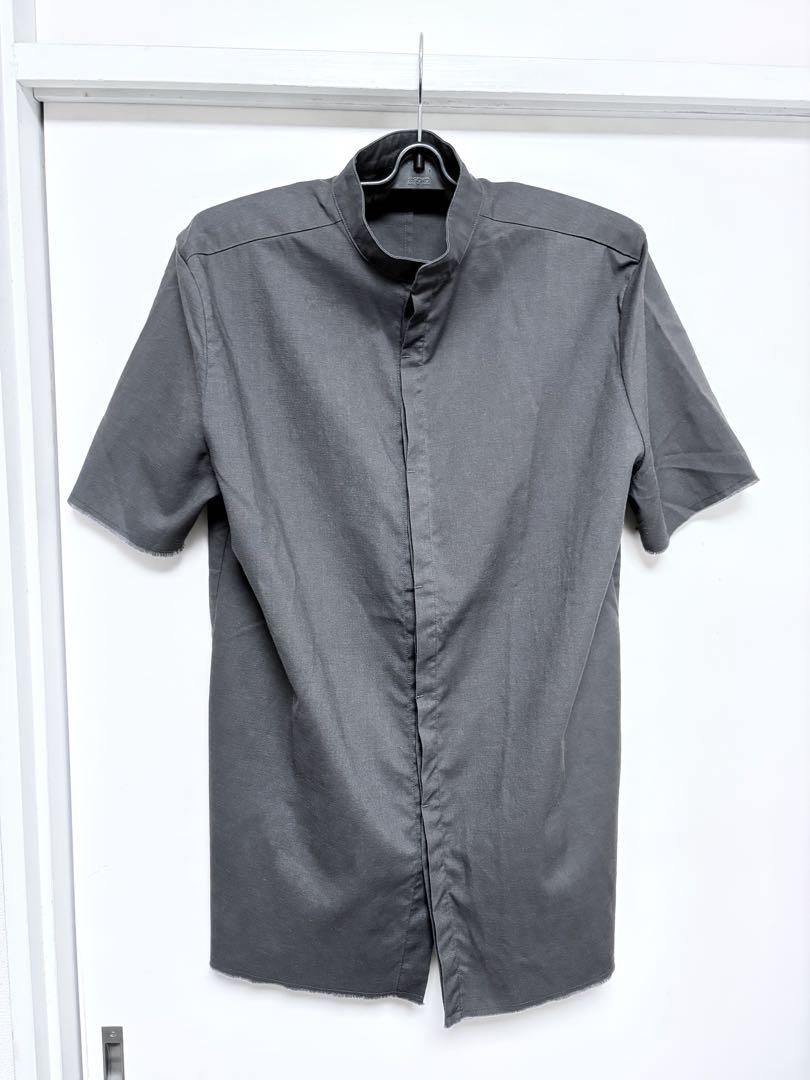 定番のお歳暮&冬ギフトの商品をすべ Gray Dark PRY Frayed Shirt Linen Edge トップス