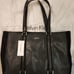 NWT Calvin Klein Large Black Textured Suede Tote Bag 17 x 11 in.