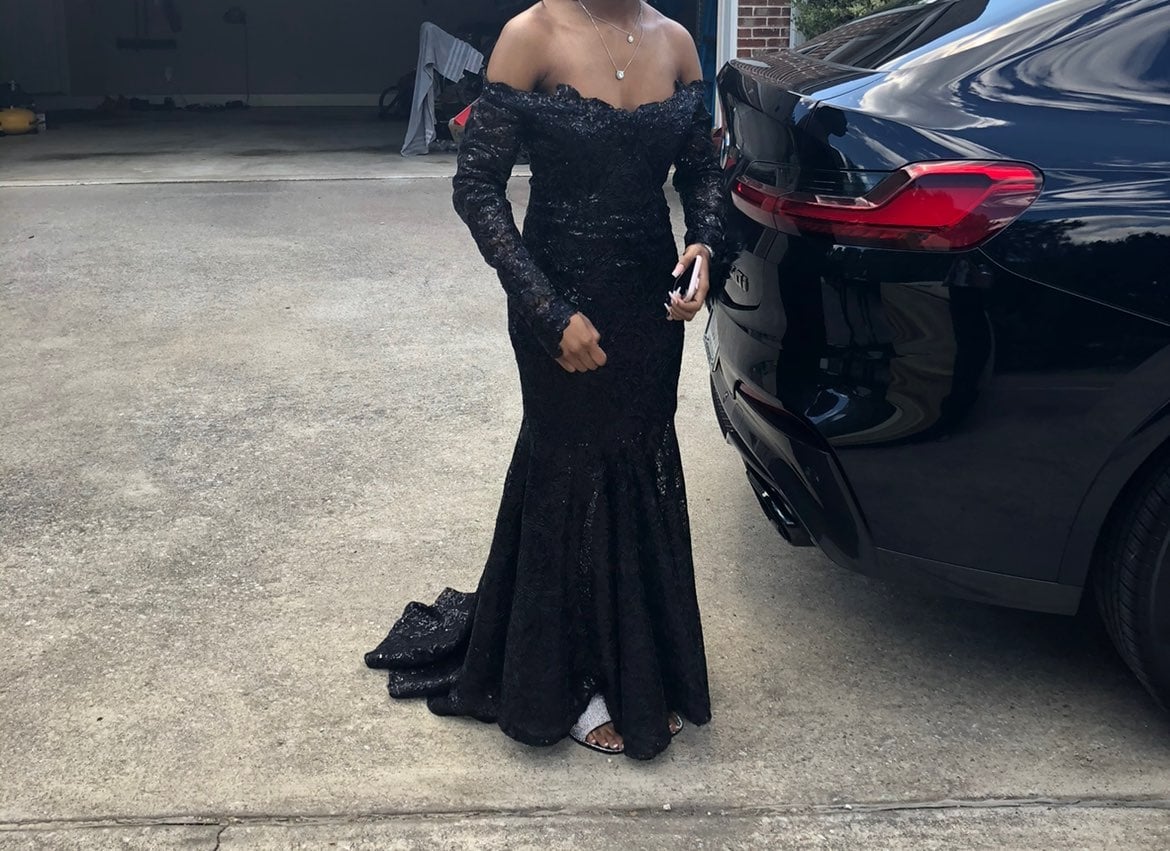 Custom made black sparkly prom dress!!