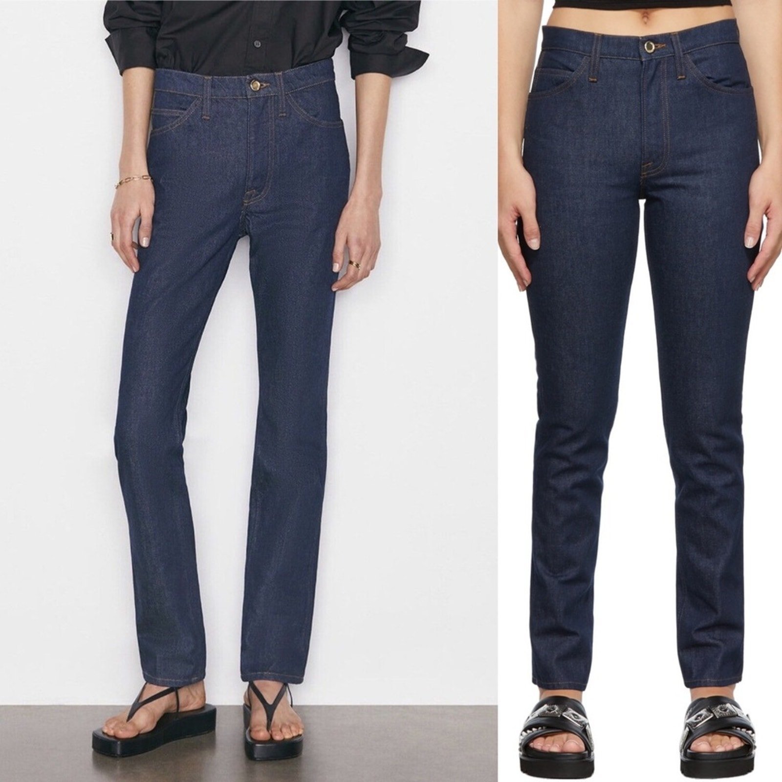 Frame La Italien true straight jeans high waisted size 30 dark wash