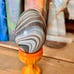 Vintage Hand Made Italy Venetian Glass Egg w/Sticker