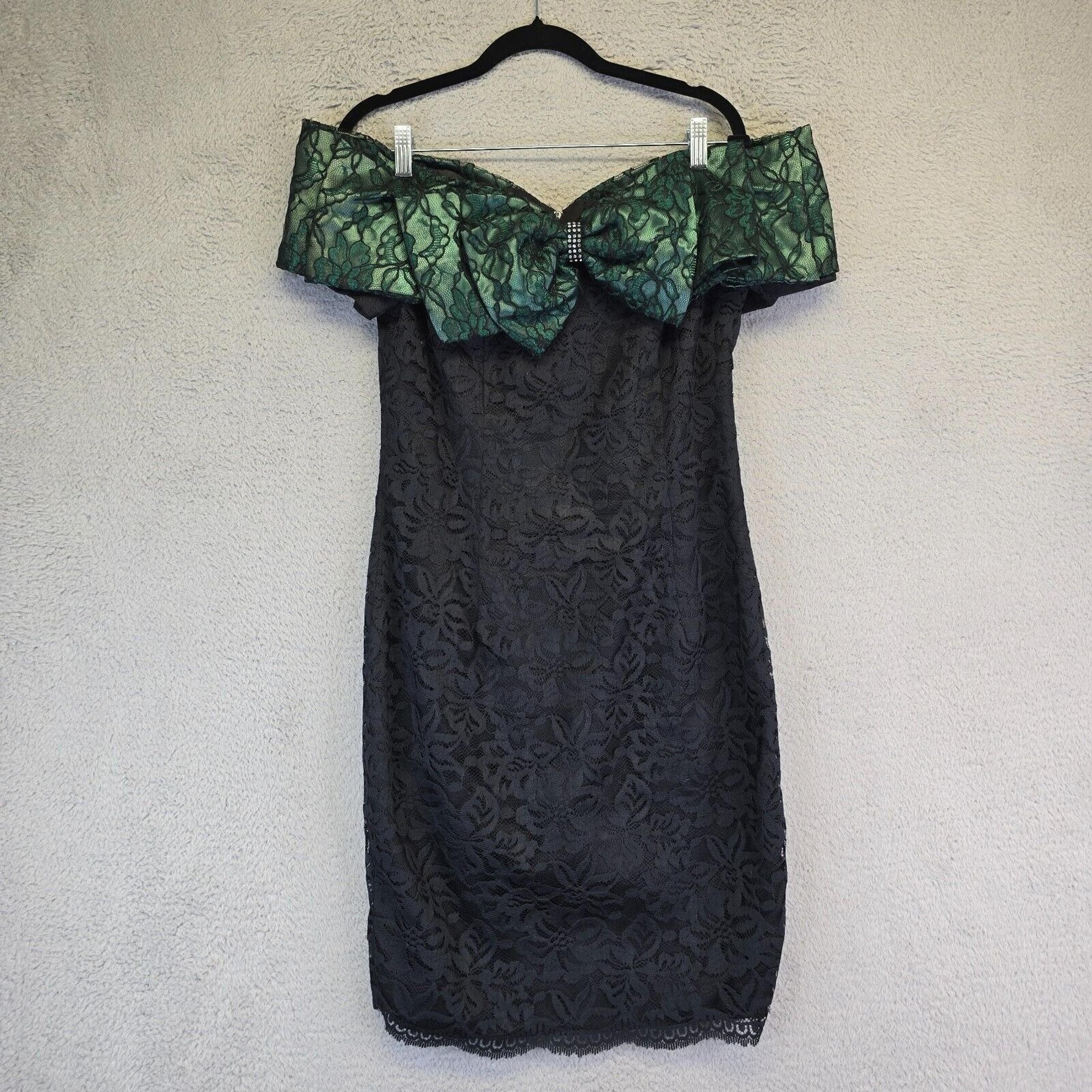 VTG 80s Roberta Dress Womens 6 Whimsigoth Lace Prom Glam Vamp HOCO