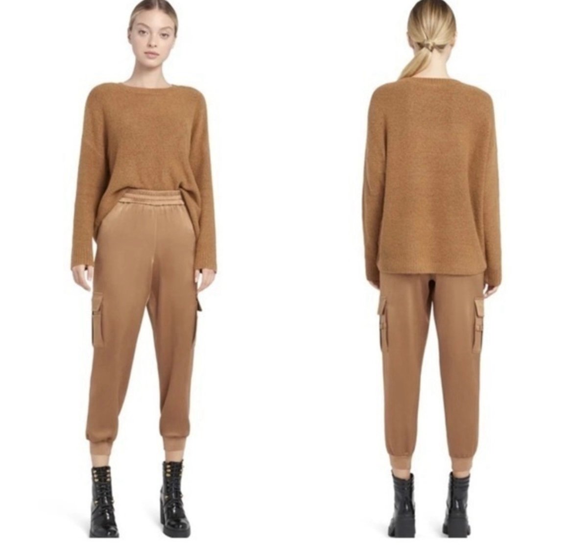 Alice + Olivia Cashmere Wool Blend Crew Neck Sweater.